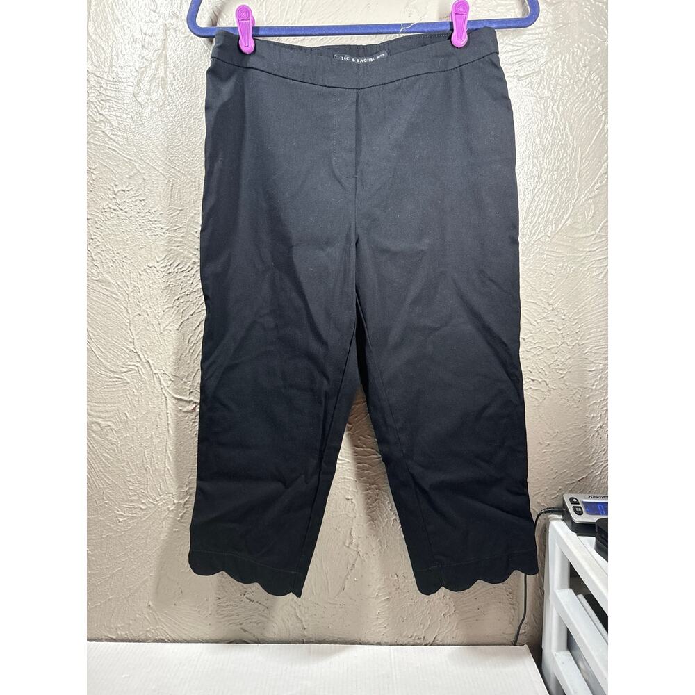 Zac & Rachel Womens Pants Black‎  Stretch Pull on Scallop Hem Petite Size 8P